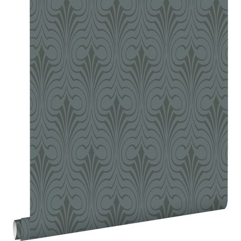 papier peint forme graphique bleu foncé - ESTAhome (1/5)