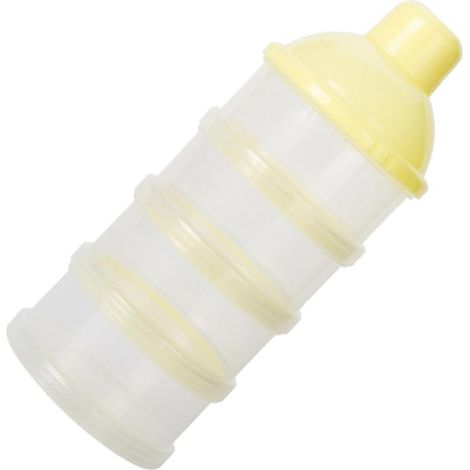 Distributeur de lait en poudre, anti-fuites, empilable, rangement pour collations et en-cas, pour les voyages, jaune pour flocons d'avoine et noix (1/5)