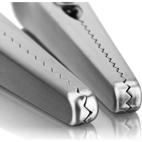 10 clips de acero inoxidable para conservar la frescura,Clips para conservar la frescura,11,2 x 2 x 2 cm,Pinza de acero inoxidable,Plateado (1/4)