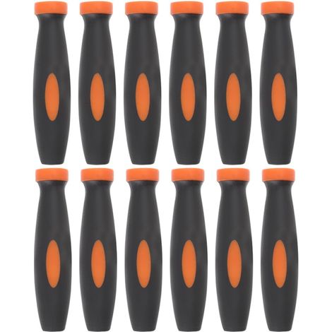 Poignée Pièces de Caoutchouc en Noir Fichier de Remplacement 12 4, 8 Mm Poignée de Fichier de Remplacement, Prise en Caoutchouc Ergonomique, pour Limes Métalliques et Limes à Bois (1/5)
