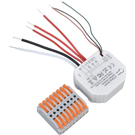 Intelligent light switch module, small practical wireless light switch, 3-gang support, smart speaker for the home (1/5)