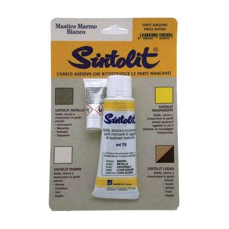 Stuc bicomposant pour marbre Blanc tube 75 ml – retouches rapides – Sintolit