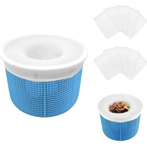 Chaussettes pour écumeur de piscine, 10 pièces, filtres parfaits pour panier de skimmer. (1/4)