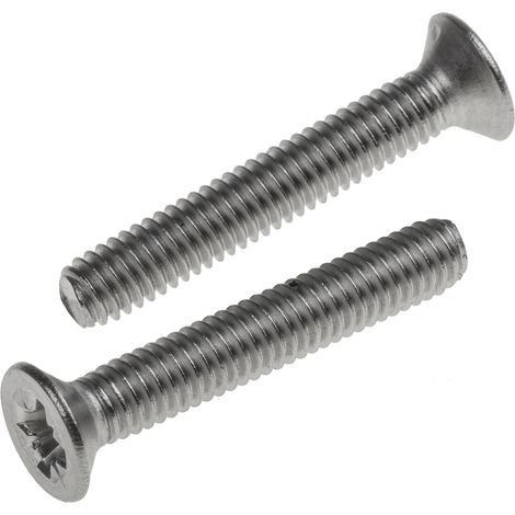 Vis à métaux RS PRO M4 à tête Fraisée Pozidriv en Acier Inoxydable, 25mm ( Prix pour Sachet de 100 )