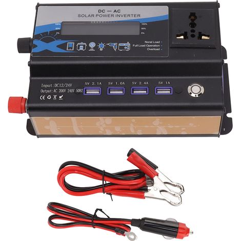 Onduleur Voiture 420W avec Écran LED, 4 Ports USB, Alliage d'Aluminium, Convertisseur 12V à 220V Noir (1/5)