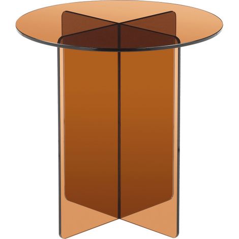 Table d'appoint ronde en verre ø45cm - Marron - Boston (1/5)