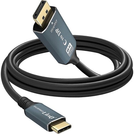 Câble vidéo 8K USB-C mâle vers DisplayPort haute résolution 1,8 m Noir (1/4)