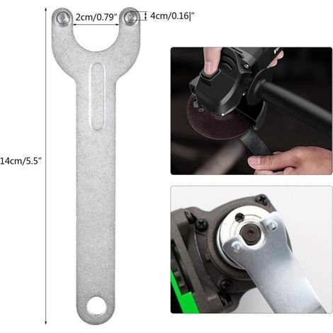 Clé d'angle à bride en métal pour meuleuse Dewalt Milwaukee Makita 193465-4 Bosch Black & Decker Ryobi 12,7 cm (1/3)