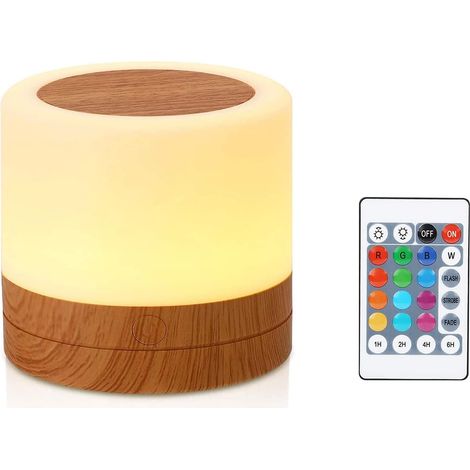 Veilleuse, lampe tactile portable, lampe de chevet rechargeable à intensité variable avec changement de couleur, lampe de protection des yeux. (1/5)