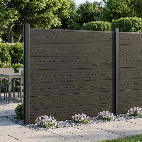 vidaXL Panneau de clôture WPC et Aluminium Noir
