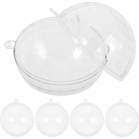 Boules décoratives transparentes en plastique transparent, remplies et suspendues, en forme de mosaïque (lot de 5) (1/5)