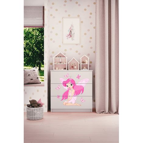 Cómoda 3 cajones Kocot Kids Babydream El Hada de las Mariposas - Blanco (1/5)