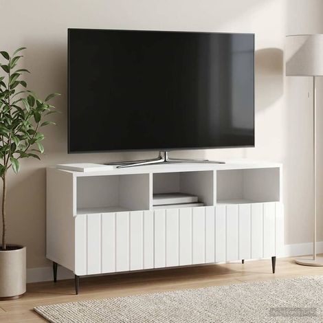TV-Schränk Hochglanz Weiß 102 x 34,5 x 50 cm Holzwerkstoff (1/5)