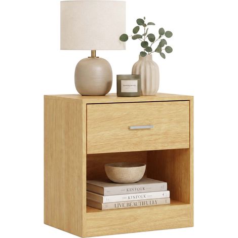 Nachttisch mit Schublade, MDF, 41 x 39 x 28 cm (1/5)