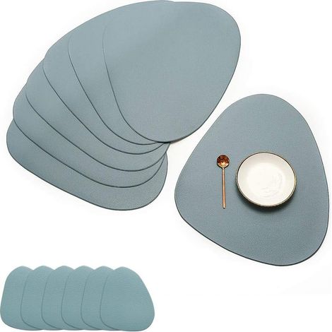 Lot de 6 sets de table ronds en PVC antidérapants, lavables et résistants à la chaleur. (1/5)