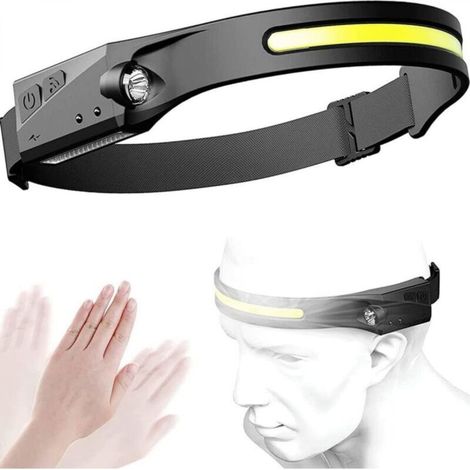LED Headlamp 230 Degrees, COB+XPE 5 Modes, Sensor Headlamp, Waterproof, USB Rechargeable, for Running, Cycling, Repair SY-2 [Energy Class A+++] (1/5)