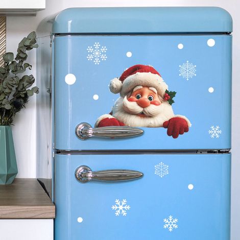 Autocollant Mur 3D Pere Noel - Vinyle Etanche - Décoration Noël Intérieure - Salle De Séjour Chambre - 29 x 29 cm - 1 Pièce (1/5)