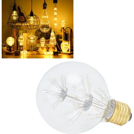 Ampoule décorative en verre antique, idéale pour les fêtes de cour ou de jardin. Ampoule LED Edison effet ciel étoilé, culot G80 E27, 3 W, 85-265 V, lumière chaude. (1/5)