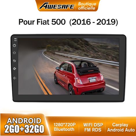 AWESAFE Autoradio Android 13 Pour Fiat 500 (2016-2019) 2Go+32Go 9'' écran Tactile Bluetooth Carplay Android Auto GPS WiFi Noir (1/5)