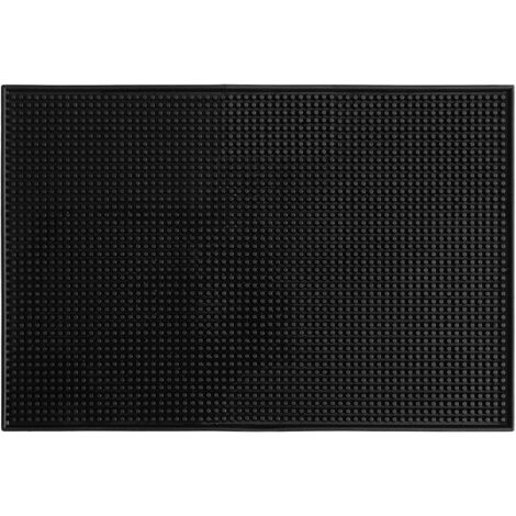 Grand accessoire de barista noir avec un tapis anti-gouttes (45x30 cm) pour éviter les gouttes. (1/5)