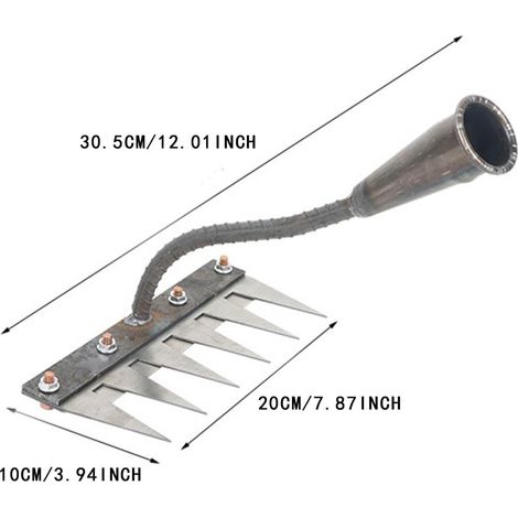 Rastrello da giardino a 6 denti in acciaio al carbonio, strumento resistente per il giardinaggio e la rimozione delle stoppie - ALTRO (1/3)