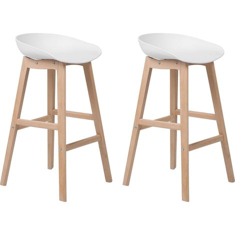Set mit 2 Barstühlen MICCO Weiß
