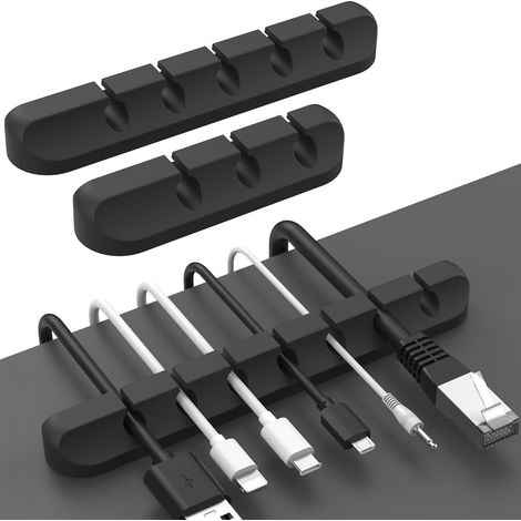 Set di 3 fascette per cavi, organizer per cavi, supporto autoadesivo per cavi da scrivania, cavo USB/cavo di alimentazione da comodino/cavo del mouse/cavo del PC - AquaForge (1/5)