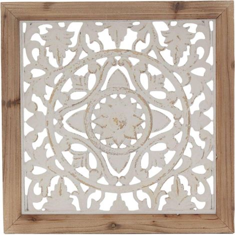 Pannello decorativo in abete intagliato, 44X3H44 cm (1/2)