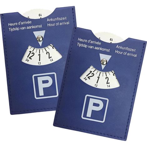 Lot de 2 disques de stationnement bleus 11x15cm pour voiture, moto, camping-car (1/5)