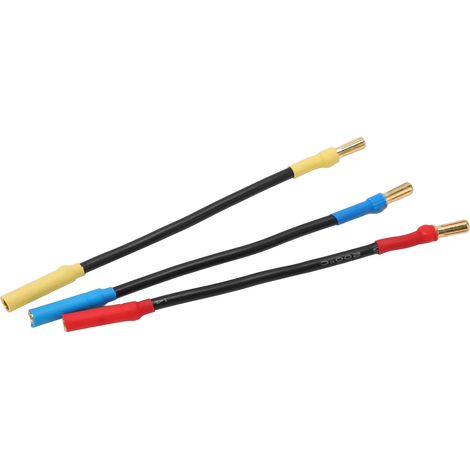 Rallonge de 13 cm avec fiches bananes de 4 mm, résistante à la chaleur, pour bateaux. (1/5)