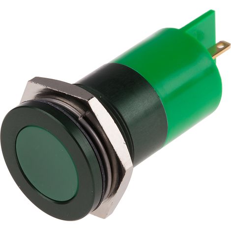 Voyant LED lumineux Vert RS PRO, dia. 22mm, IP67 ( Prix pour 1 ) (1/2)