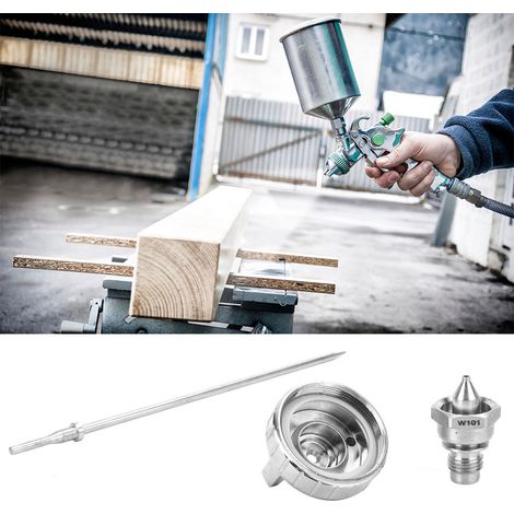 Edelstahldüsen, Nadel und Spitze für Druckluftpistole W-101, Kaliber 1,3 mm, 3er-Packung (1/5)