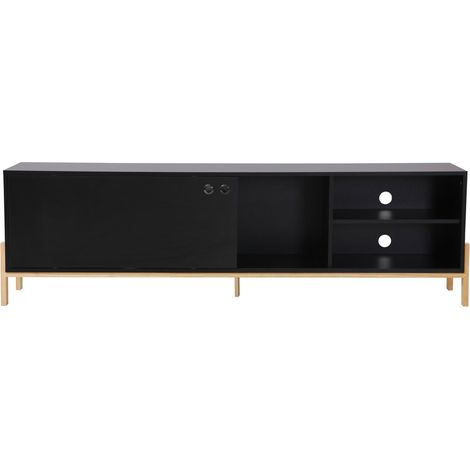 Meuble TV Bas avec Porte Coulissante et 5 Compartiments pour Grand Écran Téléviseur - PANGIVO (1/4)