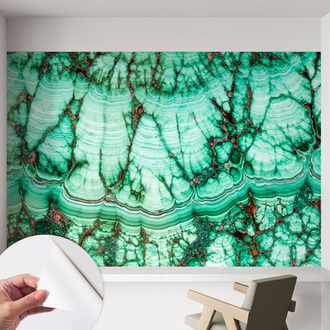 Selbstklebend Tapete modern Wohnzimmer - Wanddekoration - einfach anzubringen Grüne Muster 152x104 cm (1/5)