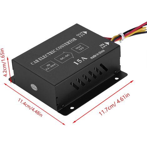 24V auf 12V 15A 180W Spannungswandler für LKW und PKW, wasserdichter Gleichstromreduzierer, DC-DC-Abwärtstransformator (1/5)