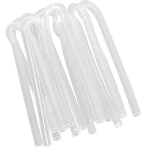 Lot de 10 tubes acoustiques préformés en silicone pour appareils auditifs BTE, en forme de R et à embout plat. (1/5)