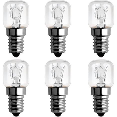 6pcs Ampoule Four 25W 300 Degres E14, AC 220V-240V, Ampoule Incandescence E14, 120LM Blanc Chaud 2300K, E14 Petit Culot à Vis (1/3)