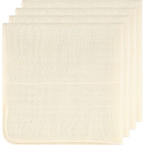 4-teiliges Küchentuch-Set aus Musselin, ungebleichtes Marmeladensieb, wiederverwendbares Stoffsieb zum Abtropfen, 50 x 50 cm Käsesieb, lebensmittelechtes Gewebe zum Abtropfen, Kochen und für Butter (1/5)