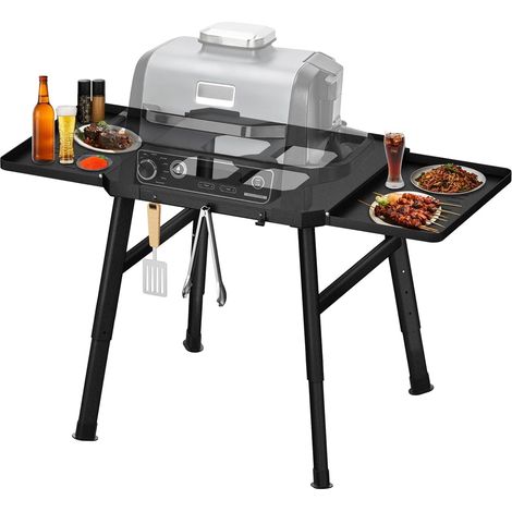 Support de barbecue pour four extérieur et support de barbecue, support mobile avec table d'appoint, support de four à pizza, accessoires de barbecue (1/5)