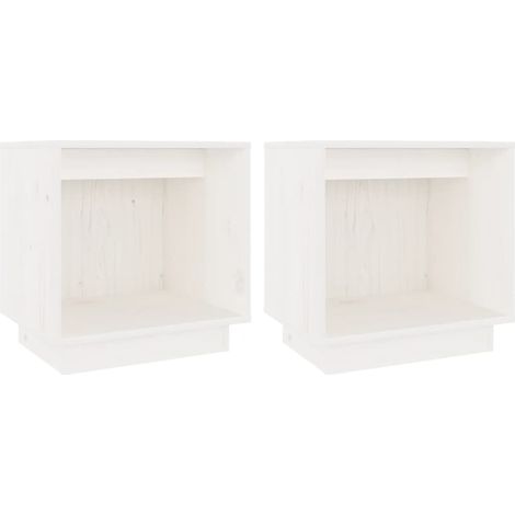 Maison Exclusive - Comodini 2 pz Bianc40x30x40 cm in Legno Massello di Pino