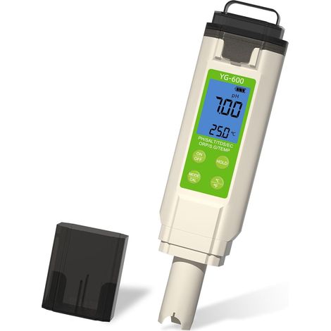 Medidor de salinidad 7 en 1 para piscinas: medidor digital de salinidad, pH y ORP para piscinas de agua salada, jacuzzis, spas y acuarios. (1/5)