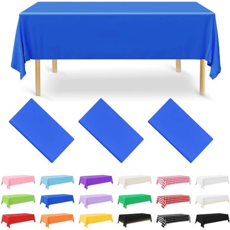 3er Pack Einweg Tischdecke 137x274 cm Dunkelblau Wasserdicht PEVA für Partys