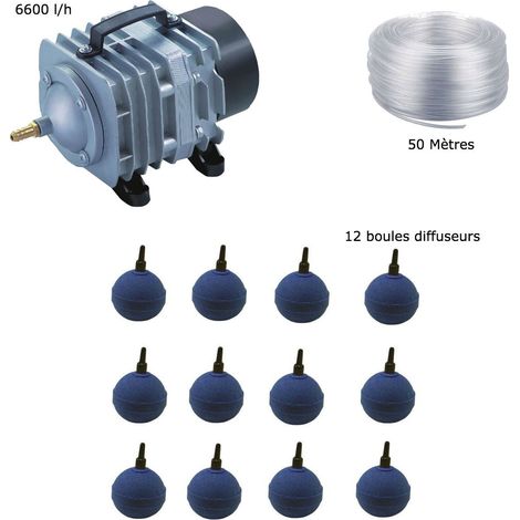 Set aération bassin de jardin 6600 l/h 12 boules pour bassins de 12000 à 15000 litres (1/5)