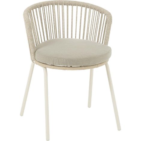 Chaise Design Corde "Toa" 75cm Gris (1/5)