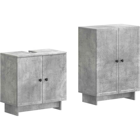 Maison Exclusive - Ensemble de 2 meubles de salle de bain EDE Gris béton (1/5)