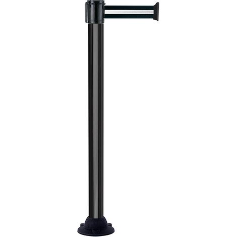 Poteau Alu Noir laqué à sangle Noir/Argent 3m x 50mm sur socle fixe - 2010184 (1/3)