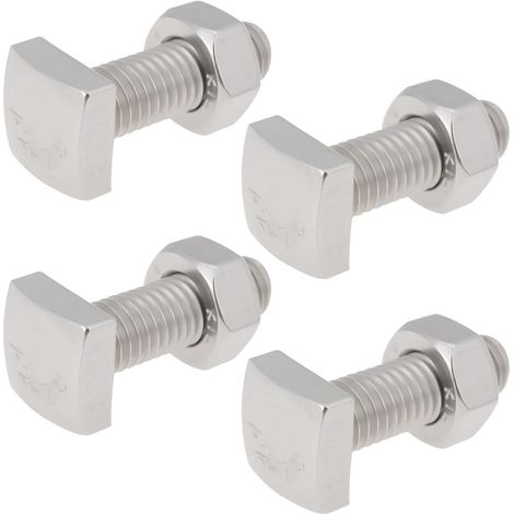 Lot de 4 boulons de borne de batterie M8 x 28 mm avec écrous pour voitures et bateaux (1/5)