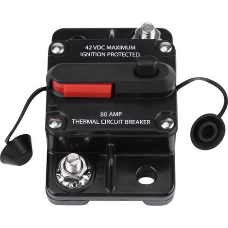Autoradio Stéréo 12V-42V Disjoncteur en Ligne 80A, Réarmement Manuel, Protection Circuit Audio, Coupe-Circuit Voiture (1/5)