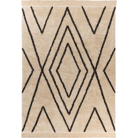 Tappeto Mylen 500 in cotone panna e nero 120x170 cm (1/4)