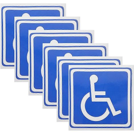 feuilles d'autocollants pour stationnement réservé aux personnes handicapées, avec symbole de fauteuil roulant.-14.00X13.00X0.10CM-Blue (1/4)